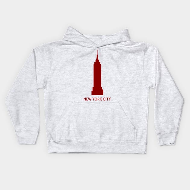 New York City Empire State Bulding Kids Hoodie by byebyesally